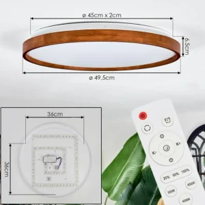 hofstein Sofo Plafonnier, Panel LED Blanc, 1 lumière, Télécommandes* Lampes Modernes