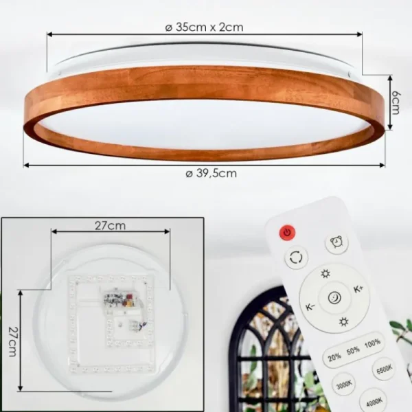 hofstein Sofo Plafonnier, Panel LED Blanc, 1 lumière, Télécommandes* Lampes Modernes