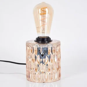 hofstein Sonhim Lampe à poser Ambre, Noir, 1 lumière* Lampes En Verre