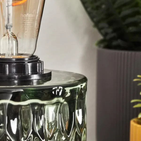 hofstein Sonhim Lampe à poser Vert, Noir, 1 lumière* Lampes En Verre