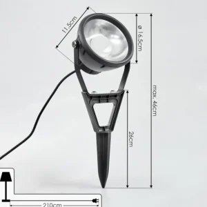 hofstein Spot de jardin Phniet LED Noir, 1 lumière, Télécommandes, Changeur de couleurs* Lampes Modernes
