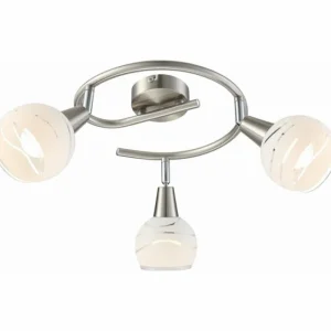Luminaires Globo Lighting Spot de plafond Globo Elliott LED Nickel mat, 3 lumières* Lampes En Verre