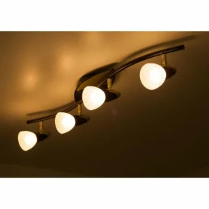 Luminaires Globo Lighting Spot de plafond Globo Novara Or, Rouille, 4 lumières* Lampes En Verre