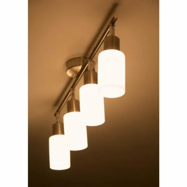 Luminaires Reality Spot de plafond Reality Acier inoxydable, Blanc, 4 lumières* Lampes En Verre