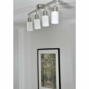 Luminaires Reality Spot de plafond Reality Acier inoxydable, Blanc, 4 lumières* Lampes En Verre