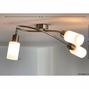 Luminaires Reality Spot de plafond Reality MARS Acier inoxydable, Blanc, 3 lumières* Lampes En Verre