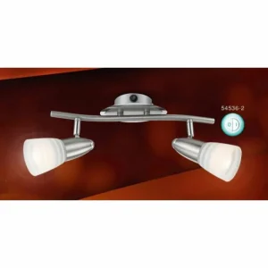 Luminaires Globo Lighting Spot Globo CALEB Chrome, Nickel mat, 2 lumières* Lampes En Verre