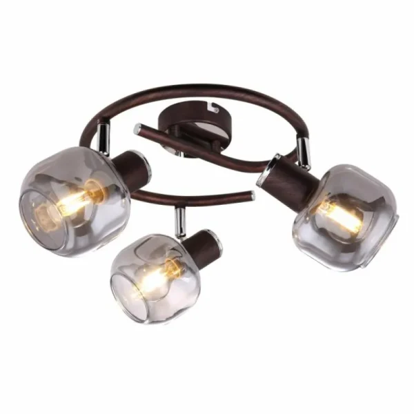 Luminaires Globo Lighting Spot Globo KABU Cuivre, 3 lumières* Lampes En Verre