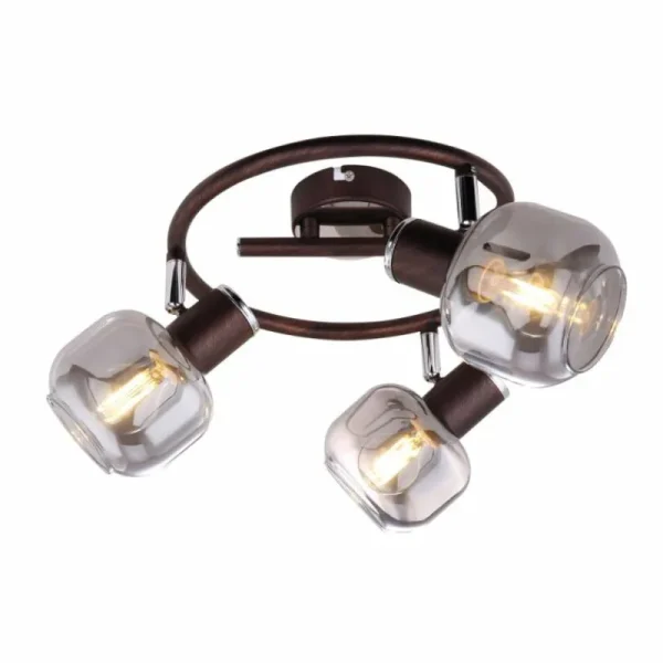 Luminaires Globo Lighting Spot Globo KABU Cuivre, 3 lumières* Lampes En Verre