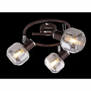 Luminaires Globo Lighting Spot Globo KABU Cuivre, 3 lumières* Lampes En Verre