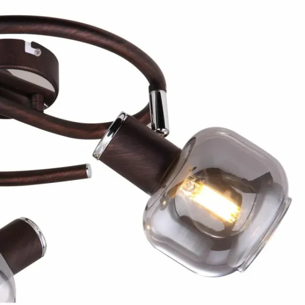 Luminaires Globo Lighting Spot Globo KABU Cuivre, 3 lumières* Lampes En Verre