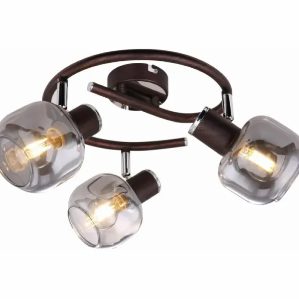 Luminaires Globo Lighting Spot Globo KABU Cuivre, 3 lumières* Lampes En Verre