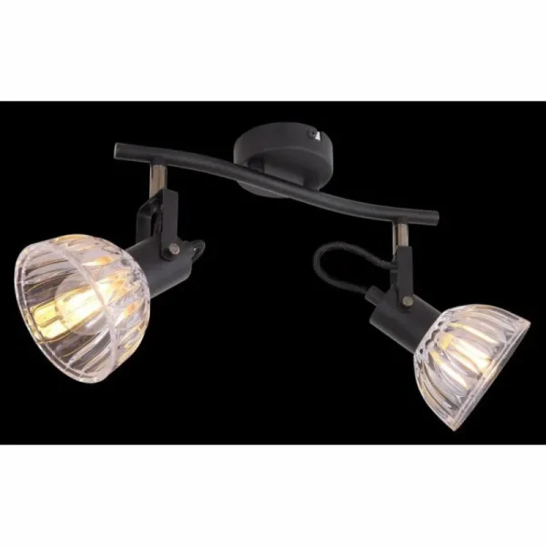 Luminaires Globo Lighting Spot Globo LIBALD Noir, 2 lumières* Lampes En Verre