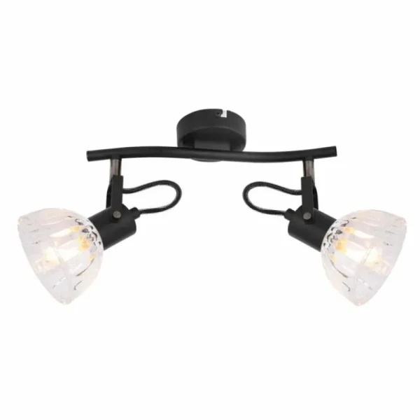 Luminaires Globo Lighting Spot Globo LIBALD Noir, 2 lumières* Lampes En Verre