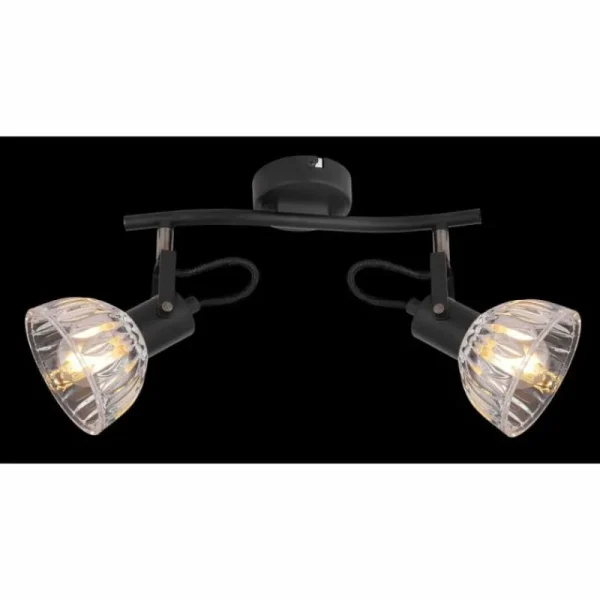 Luminaires Globo Lighting Spot Globo LIBALD Noir, 2 lumières* Lampes En Verre