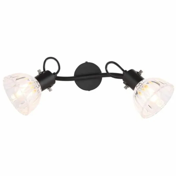 Luminaires Globo Lighting Spot Globo LIBALD Noir, 2 lumières* Lampes En Verre