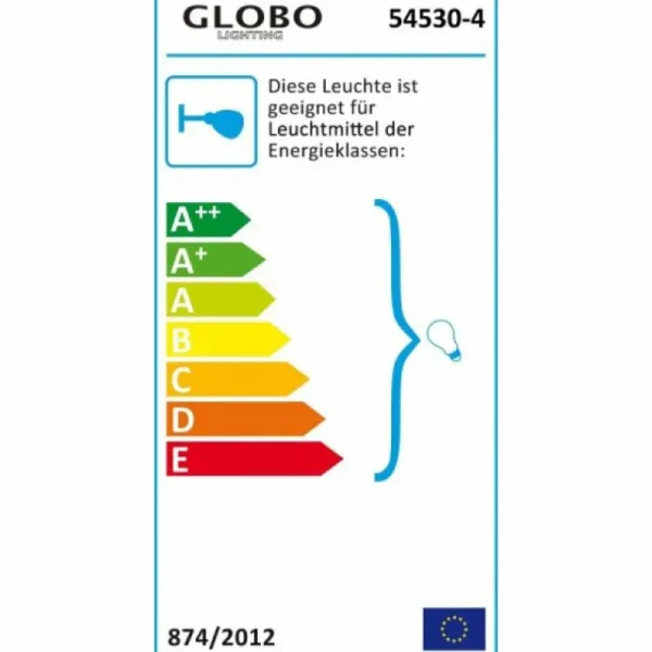 Luminaires Globo Lighting Spot Globo PARRY Acier inoxydable, Nickel mat, 4 lumières* Lampes En Verre