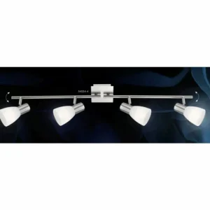 Luminaires Globo Lighting Spot Globo PARRY I Nickel mat, 4 lumières* Lampes En Verre