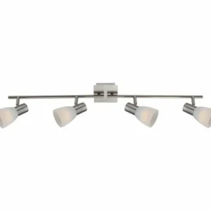 Luminaires Globo Lighting Spot Globo PARRY I Nickel mat, 4 lumières* Lampes En Verre