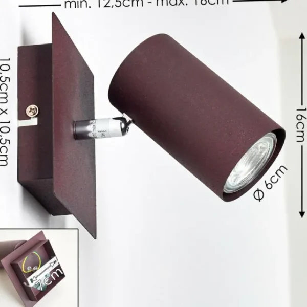 hofstein Spot mural Zuoz Rouille, 1 lumière* Lampes Modernes