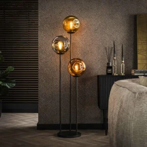 hofstein Stellar Lampadaire Anthracite, 3 lumières* Lampes En Verre