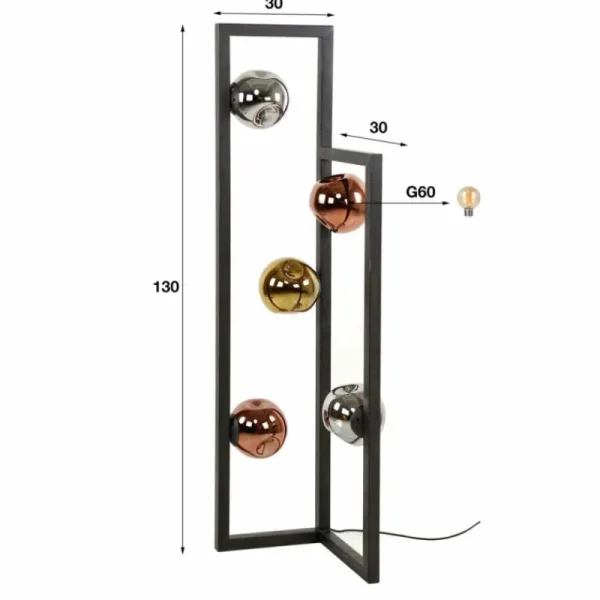 hofstein Stellar Lampadaire Anthracite, 5 lumières* Lampes En Verre
