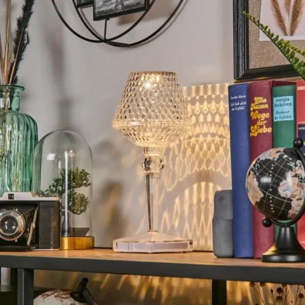 hofstein Style champignon Balsa Lampe à poser, Liseuse LED Transparent, 1 lumière* Lampes Modernes