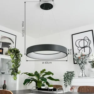 hofstein Suspension Areja LED Anthracite, Blanc, 1 lumière* Lampes Modernes