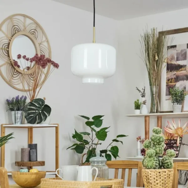 hofstein Suspension Banhos Laiton, 1 lumière* Lampes En Verre