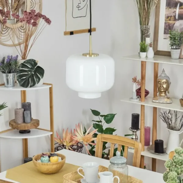 hofstein Suspension Banhos Laiton, 1 lumière* Lampes En Verre
