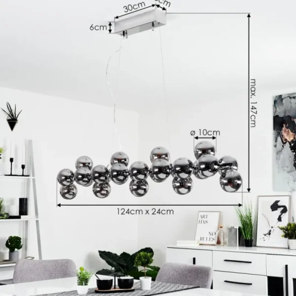 hofstein Suspension Cerrillos Chrome, 25 lumières* Lampes Modernes
