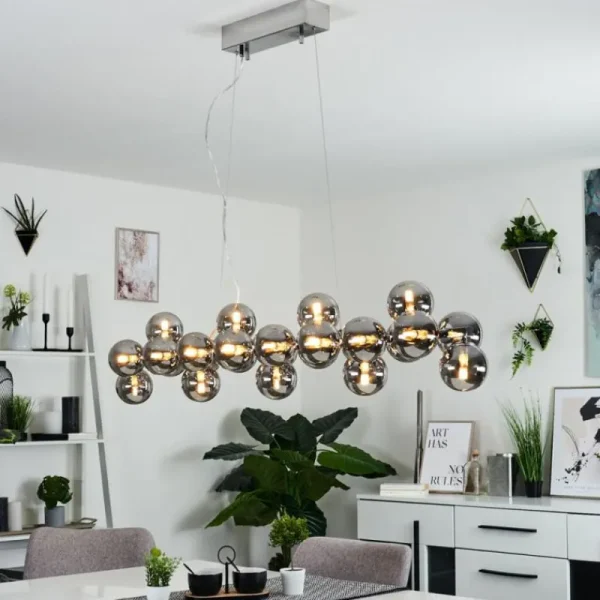 hofstein Suspension Cerrillos Chrome, 25 lumières* Lampes Modernes
