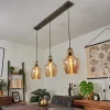 hofstein Suspension Donzhausen Argent Oxydé, 3 lumières* Lampes En Verre