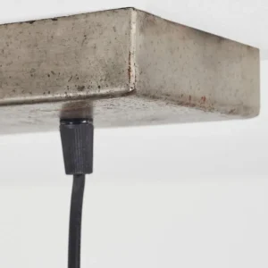 hofstein Suspension Donzhausen Argent Oxydé, 3 lumières* Lampes En Verre
