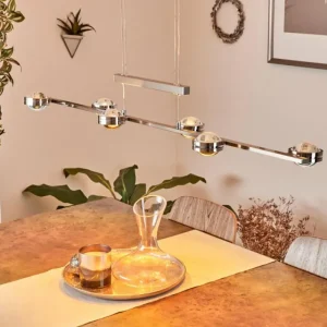 hofstein Suspension Fernandaires LED Nickel mat, 12 lumières* Lampes En Verre