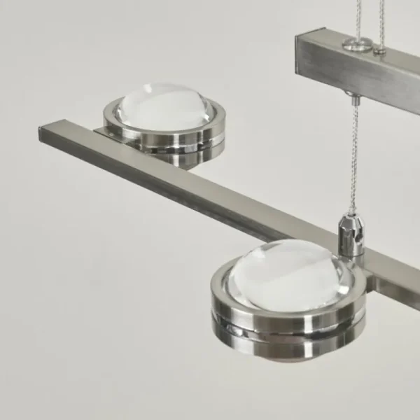hofstein Suspension Fernandaires LED Nickel mat, 8 lumières* Lampes En Verre
