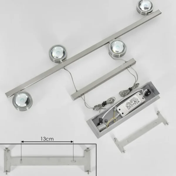 hofstein Suspension Fernandaires LED Nickel mat, 8 lumières* Lampes En Verre