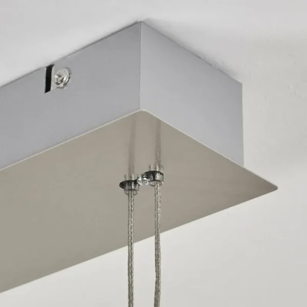 hofstein Suspension Fernandaires LED Nickel mat, 8 lumières* Lampes En Verre