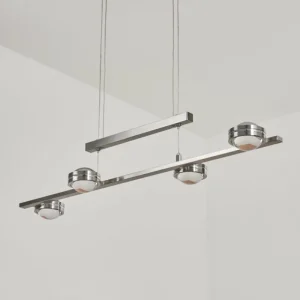 hofstein Suspension Fernandaires LED Nickel mat, 8 lumières* Lampes En Verre
