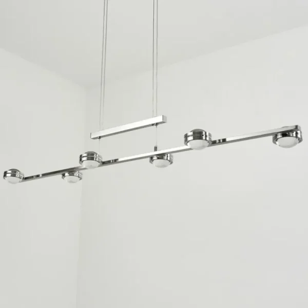 hofstein Suspension Fernandaires LED Nickel mat, 12 lumières* Lampes En Verre