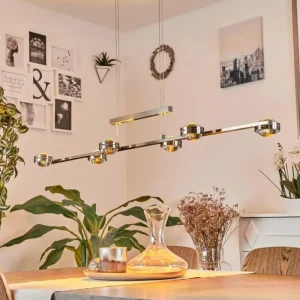 hofstein Suspension Fernandaires LED Nickel mat, 12 lumières* Lampes En Verre
