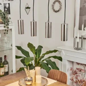 hofstein Suspension Javel Chrome, Nickel mat, 4 lumières* Lampes Modernes