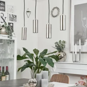 hofstein Suspension Javel Chrome, Nickel mat, 4 lumières* Lampes Modernes