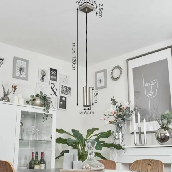 hofstein Suspension Javel Nickel mat, 1 lumière* Lampes Modernes
