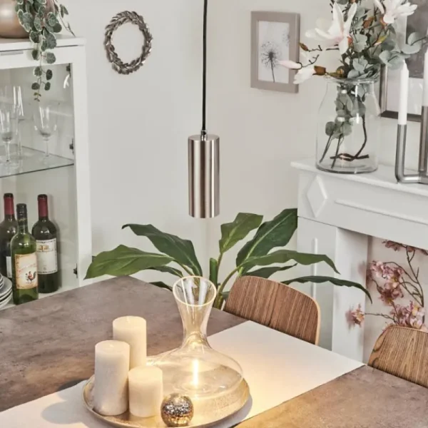 hofstein Suspension Javel Nickel mat, 1 lumière* Lampes Modernes