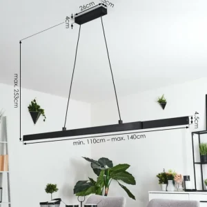 hofstein Suspension Kopila LED Noir, 1 lumière* Lampes Modernes