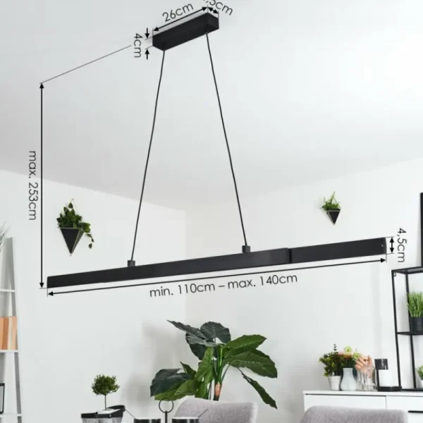 hofstein Suspension Kopila LED Noir, 1 lumière* Lampes Modernes