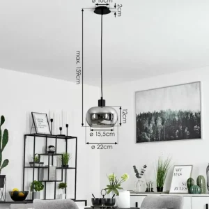 hofstein Suspension Lissy Noir, 1 lumière* Lampes Modernes