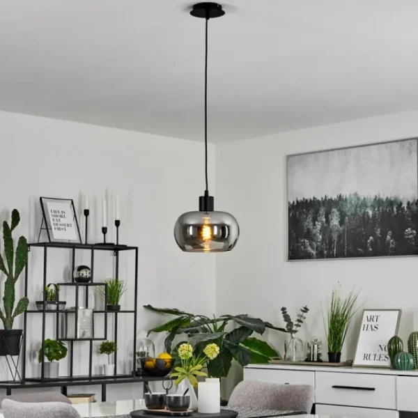 hofstein Suspension Lissy Noir, 1 lumière* Lampes Modernes