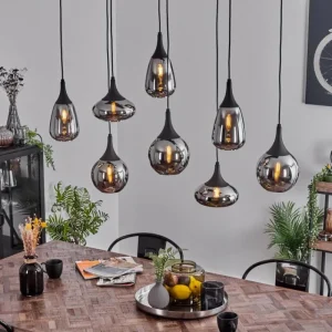 hofstein Suspension Maynal Noir, 8 lumières* Lampes Modernes